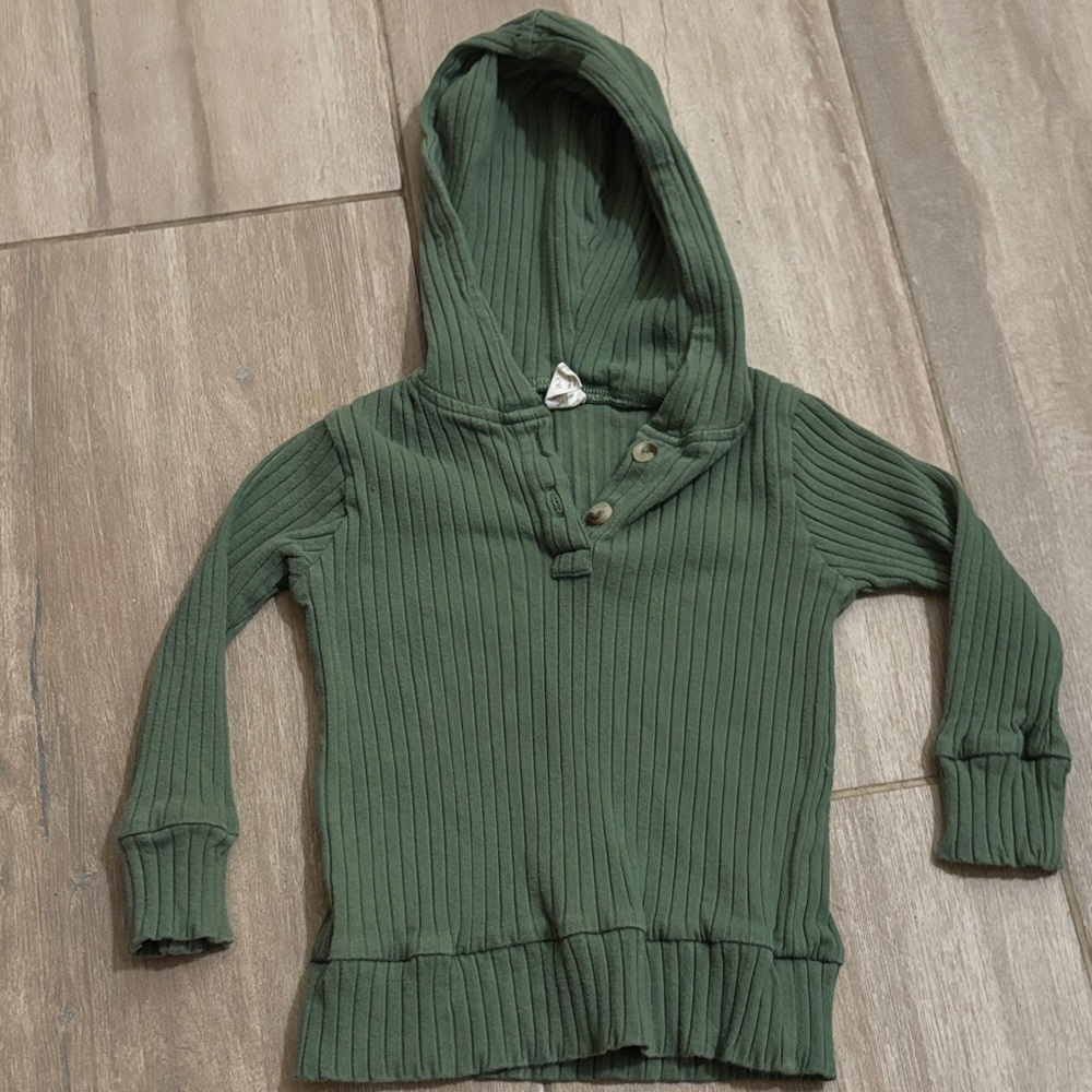 Kate Quinn Forest Green Ribbed Hoodie